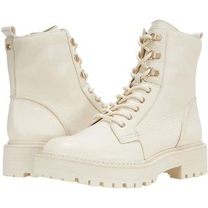 🧡 Sam Edelman Lue Combat Boot Ivory Leather